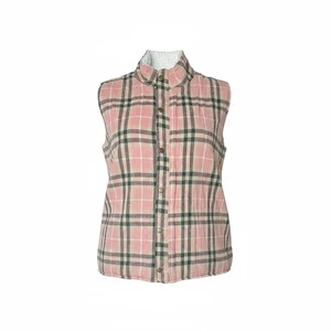 Katydid Reversible Pink Plaid Sherpa Vest XXL Cozy Chic Rustic Charm NWOT - Picture 1 of 12