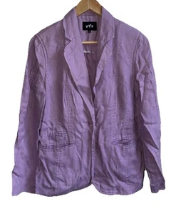 Per Una Size 12 Lavender Cool Crisp 100% Linen Jacket - Picture 1 of 13