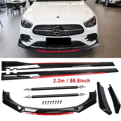 Front Bumper Lip Spoiler Splitter Side Skirt Glossy Black For Mercedes-Benz GLA Foto 1 de 4