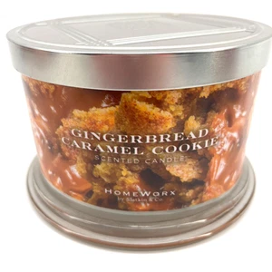 HOMEWORX by Harry Slatkin GINGERBREAD CARAMEL COOKIE 4 Wick Candle Caramel, Cinn - Picture 1 of 3
