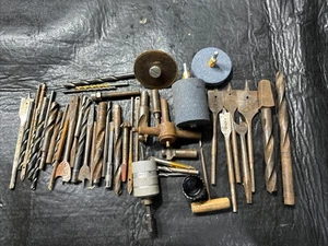 Lot Of 46 Vintage Drill Bits sander Variety Mixed Various machinist wood crafter - Picture 1 of 10