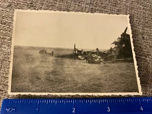 WWII Photo Crashed Russian TB-3 Bomber Plane Aircraft German Solider Inspects - Picture 1 of 3