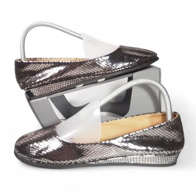 French Sole FS/NY Zeppa Metallic Low Wedge Ballet Flats Women's 8.5 Silver - Image 1 of 4