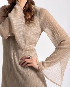 Elliatt Gold Metallic Long Sleeve Short Dress | Size XL - Picture 1 of 6
