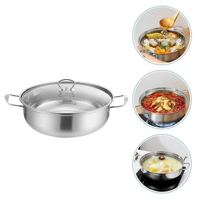  Pentole Acciaio Inox Pentola Con Coperchio Inossidabile Addensare - Immagine 1 di 4