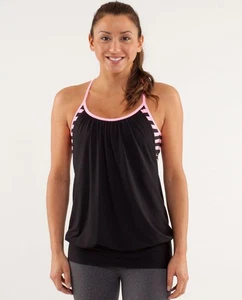Lululemon No Limits Tank-Meer Streifen bedruckt rosa Shell GRÖSSE 6 - Bild 1 von 7