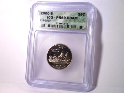 2000-S Virginia Quarter ICG PR69DCAM  *Proof* - Image 1 of 4