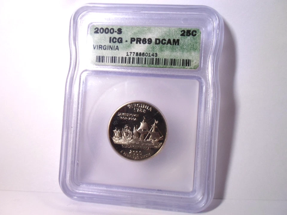 2000-S Virginia Quarter ICG PR69DCAM  *Proof* - Image 1 of 4