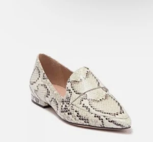 Naturalizer 27 Edit Harlie Loafer Slip On Off White Beige Cobra, 8 Wide New - Picture 1 of 4