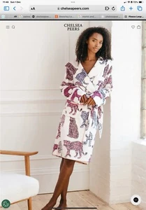 Chelsea Peers Fleece Leopard Print Dressing Gown, New In Box UK 14 - Picture 1 of 6