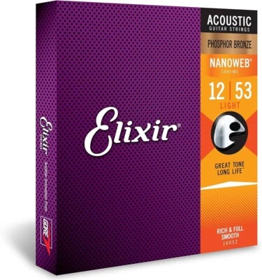 Elixir Acoustic Guitar Strings Phosphor Bronze 12-53 - Image 1 of 3