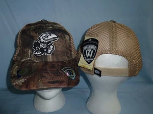 KANSAS JAYHAWKS Bounty Camo CAP/HAT T.O.W. One Size Fits All NWT $22 retail - Picture 1 of 5