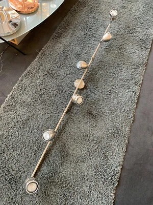 LED Deckenstrahler Deckenleuchte 6 x GU10  silber 150 cm LED wechselbar - Bild 1 von 2