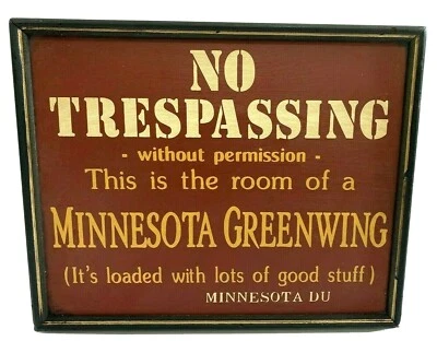 Ducks Unlimited Wooden Man Cave Plaque No Trespassing Sign U of M Minnesota - Image 1 of 4