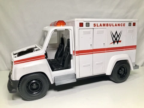 WWE Wrekkin' Slambulance Breakaway Ambulance Vehicle Mattel Elite Incomplete Cover