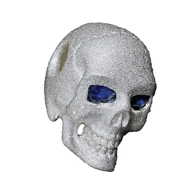 925 Silber mattiert Totenkopf Anhänger Saphir Augen Memento mori  Vanitas-Symbol - Bild 1 von 4