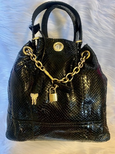 SAINT LAURENT (YSL) YSL Borsa vintage Hobo spalla serpente in pelle