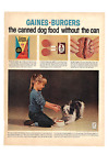Gaines Burger Print Ad Dog Food Advertising Vintage 1960S Grocery Kitchen Pets
