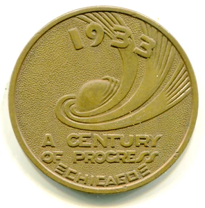 Chicago 1933 world's fair good luck token copper 32mm HG coin lotmar9059 - Picture 1 of 2