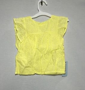 Toddler Girls' Short Sleeve Woven Blouse - Cat & Jack Yellow 3T - Picture 1 of 2