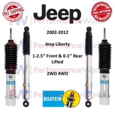 Juego de amortiguadores Bilstein B8 5100 1-2,5" delanteros y 0-1" traseros para Jeep Liberty 2002-2012 Foto 1 de 4
