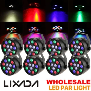 LOT 12 LEDs Par Lights 8 Channel RGBW Color Mixing Stage Lighting DMX512 L9P8 - Picture 1 of 14