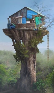 Fotomural CASA DEL ÁRBOL NO TEJIDO (6299SL)-Vertical Papel Pintado Árboles Casa Árbol Salón XXL - Imagen 1 de 2