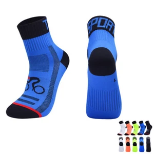 Pro Mens Womens Road Cycling Riding Bicycle Bike Sports Ankle Socks MTB BMX Blue - Picture 1 of 104