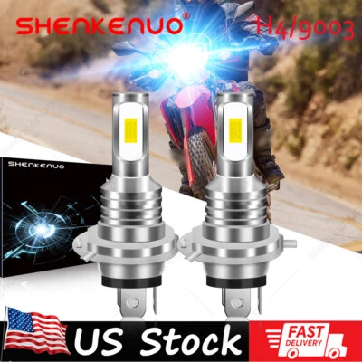 2PC Ice Blue LED headlight bulb for Honda VTX1300S 2003-2007 motorcycle:US 12V - Image 1 of 4
