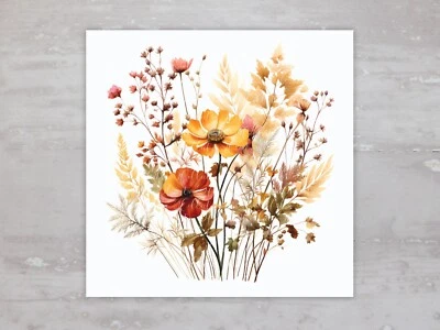 Painel de tecido outono outono flores silvestres colcha quadrada artesanato costura colcha bloco A57 - Imagem 1 de 4