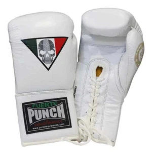 Punch Mexican Lucky 13 Boxing Gloves Lace Up White - Picture 1 of 1