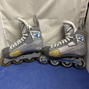 Mission BSX Inline Hockey Skates Junior Size 4E Hi-Lo 68/72 Rollerblades Roller - Picture 1 of 15