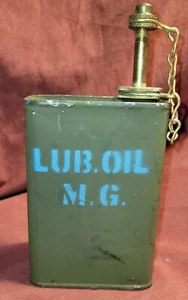 Old Original WW2 US Army Military MG Mahine Gun Oil Tin Can with Brass Fittings - Picture 1 of 8