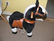 PonyCycle オリジナル 乗り物 馬 幼児用 ぬいぐるみ 黒と白