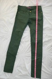   Green Jeans Size 25 Cotton  light geometric print BSB European brand Juniors - Picture 1 of 12