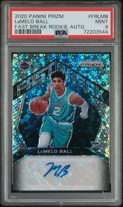 2020 Panini Prizm Fast Break LaMelo Ball Auto Autograph RC Rookie Hornets PSA 9 - Bild 1 von 2