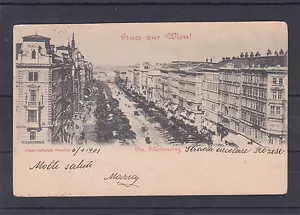 AK Wien Gruß aus Wien vom Schottenring gelaufen 1901 nach Fiume / Triest - Picture 1 of 2