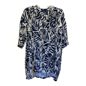 Nautica Men's XXL NWT Black Floral Short Sleeve Easy Care Silk Hawaiian Shirt - Picture 1 of 6