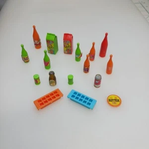 Vtg 1970s Barbie Dream House Kitchen Lot Of 17 Food Bottles Milk Ice Cube Trays - Picture 1 of 11