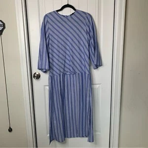 Kal Rieman striped cotton maxi shirt tunic size medium made in USA - Picture 1 of 9