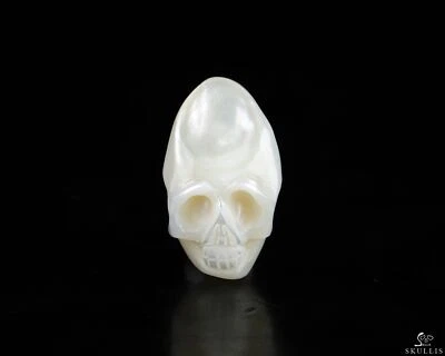 Escultura artística de calavera de cristal tallada a mano con perlas de 0,8", cristal curativo Foto 1 de 4