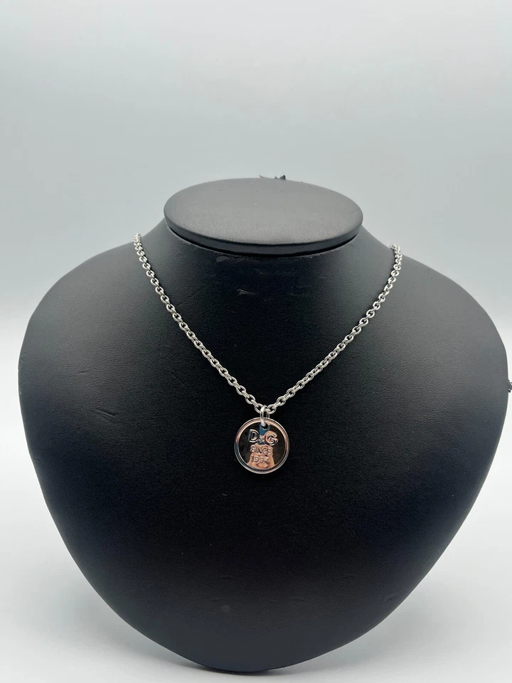 COLLANA DOLCE & GABBANA DJ0970 CON MEDAGLIETTA TONDA UNISEX  - Immagine 1 di 2