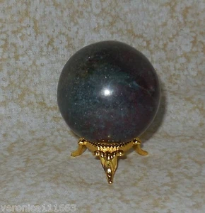 Rubin Kyanit Edelstein Kugel & Ständer goldfarben Ständer NEU 49mm 8,1oz mm Kreativität - Bild 1 von 9