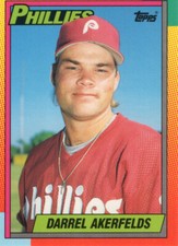 Darrel Akerfelds 1990 Topps Traded Baseball card #1T Philadelphia Phillies