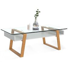bonVIVO Small Coffee Table - Modern Glass Donatella Living Room Tables for Sit