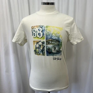 FatFace Mens Campervan T-Shirt M Off White Cotton Graphic Tee Summer Casual - Picture 1 of 20