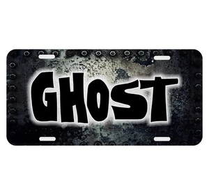 Fondo de Metal Fantasma Personalizado Placa de Licencia Personalizada Auto Etiqueta de Coche Negra - Imagen 1 de 5