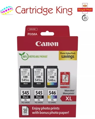 Canon PG-545XL x 2 / CL-546XL triple pack for PIXMA MX495 printer - Image 1 of 4