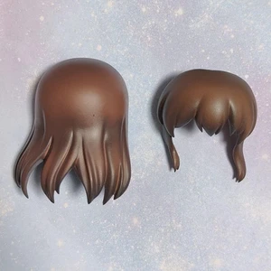 Piezas de cabello Nendoroid figura de cabello largo marrón faltan partes de cara dañadas - Imagen 1 de 8