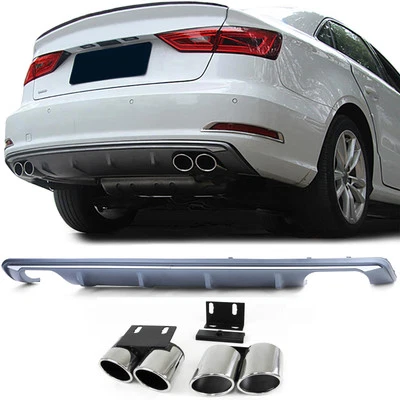 Rear Diffuser Bumper Tail Pipes S Look for Audi A3 8V 1.4 1.8 2.0 Soda Cabriolet - image 1 of 4